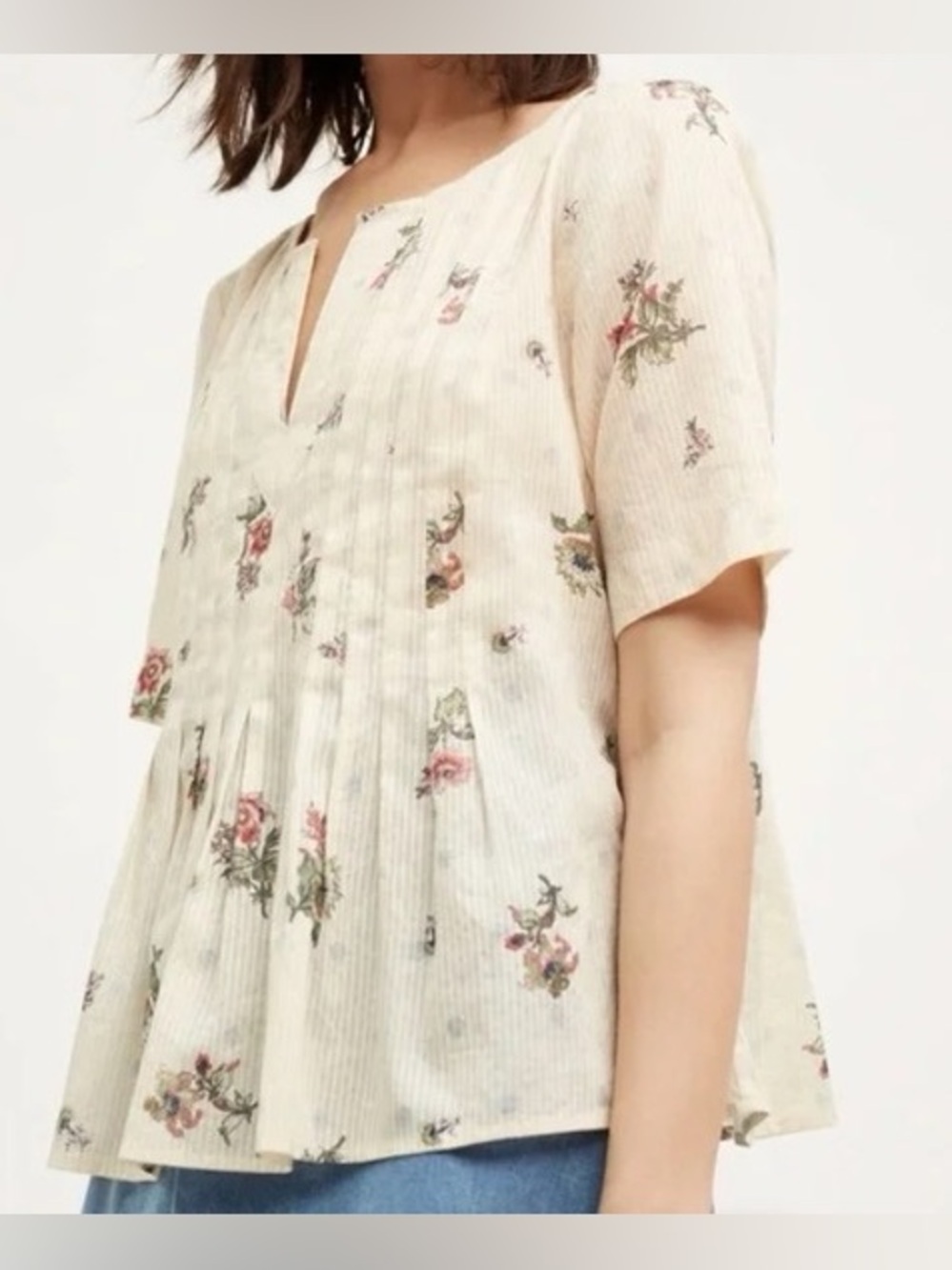 Maeve By Anthropologie Orchid Island Pleated Top Womens Size 0